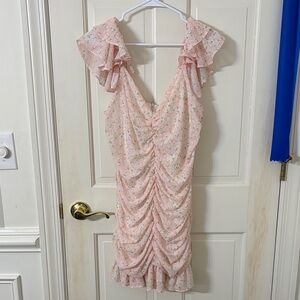 Elodie floral ruched ruffle dress